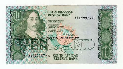 1990 SA Ten Rand Note