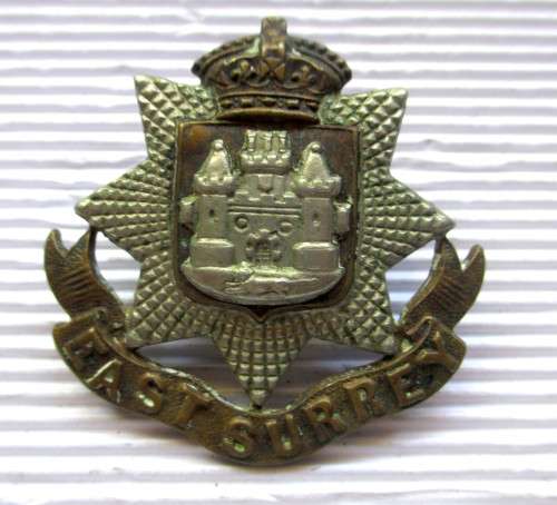WW1 East Surrey Regiment Badge. Two Colors.