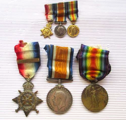 WWI Set of Medals plus Minitures. Lieut E Harnetty. Dragoons Unit.