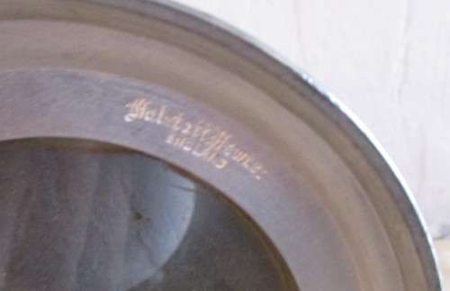 Vintage Hammered Pewter Glass Bottom Tankard. Marked Hallstatt Pewter England.