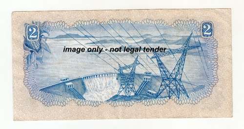 1974 South African Reserve Bank Two Rand Note. T W de Jongh.