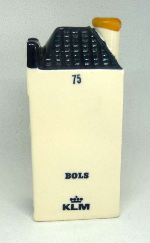 Vintage KLM Blue Delft Dutch Houses.  BOLS Amsterdam Miniature Porcelain House #75