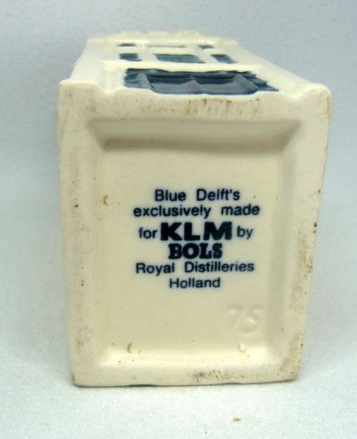 Vintage KLM Blue Delft Dutch Houses.  BOLS Amsterdam Miniature Porcelain House #75