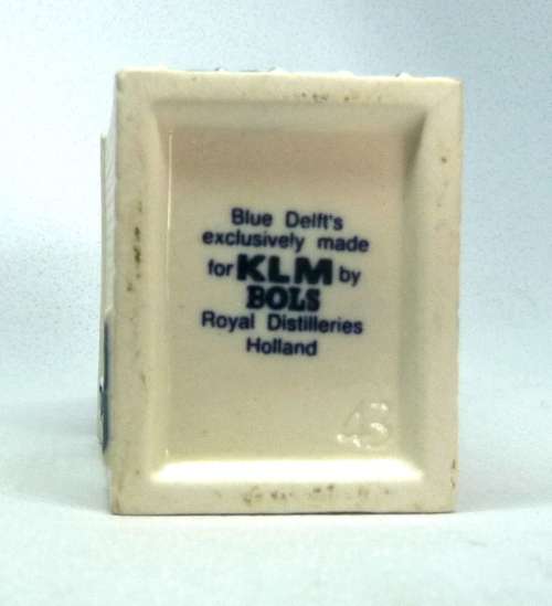 Vintage KLM Blue Delft Dutch Houses.  BOLS Amsterdam Miniature Porcelain House #43
