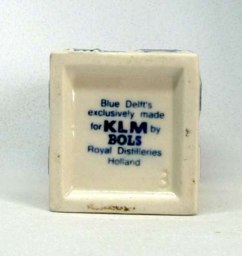 Vintage KLM Blue Delft Dutch Houses.  BOLS Amsterdam Miniature Porcelain House #3