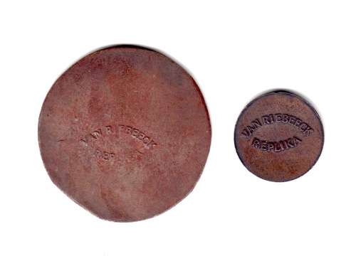 Lot of 2 Van Riebeeck Replica Tokens