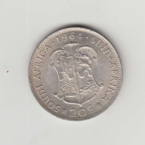 1964 South Africa silver Twenty Cent