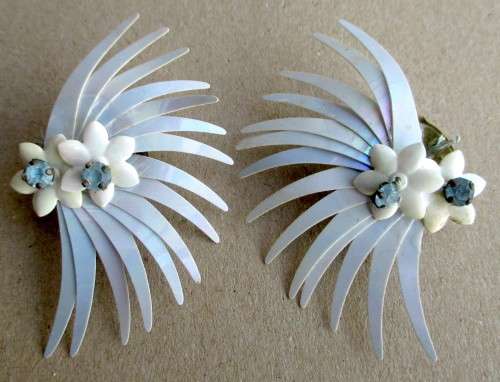 Lovely Stylish Vintage Evening Clip on Earrings. Large.