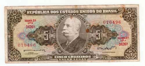 1962-1964 Five Cruzeiros Brasil Note