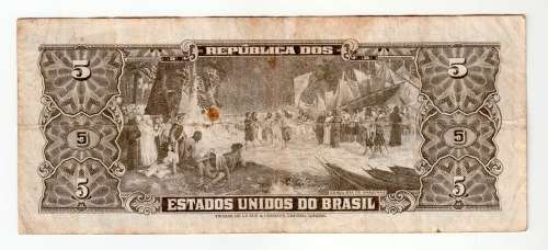 1962-1964 Five Cruzeiros Brasil Note