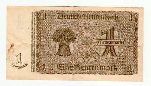 1937 One Rentemark Baerlin Bank Note