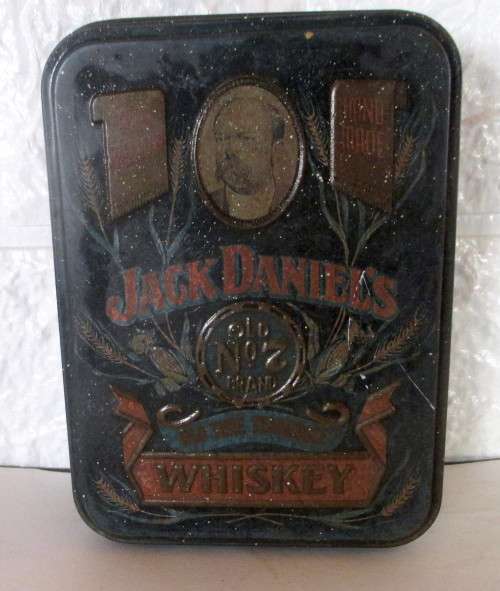 Vintage Collectible Jack Daniels Whiskey Two 50ml Bottles in Tin Box.