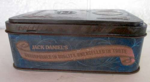 Vintage Collectible Jack Daniels Whiskey Two 50ml Bottles in Tin Box.