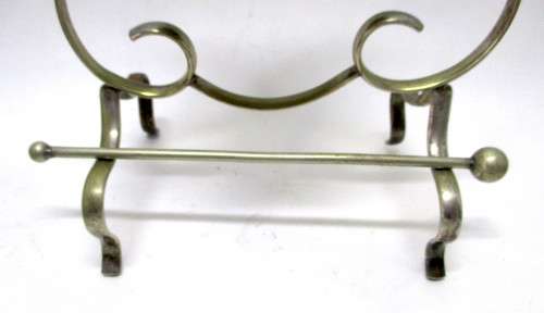 Vintage Pre 1950s Silver Yeoman Plated Scroll Stand With Removable Table Gong. Plate worn.
