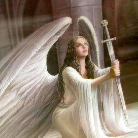 3D Anne Stokes Collection Lenticular printing of angel with sword. Size without frame 30 x 39 cm.