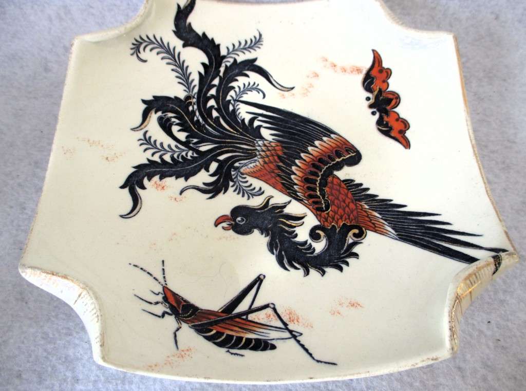 Antique Keller Guerin K & G Luneville French Oriental Phoenix Plate, Made in France. 175mm.
