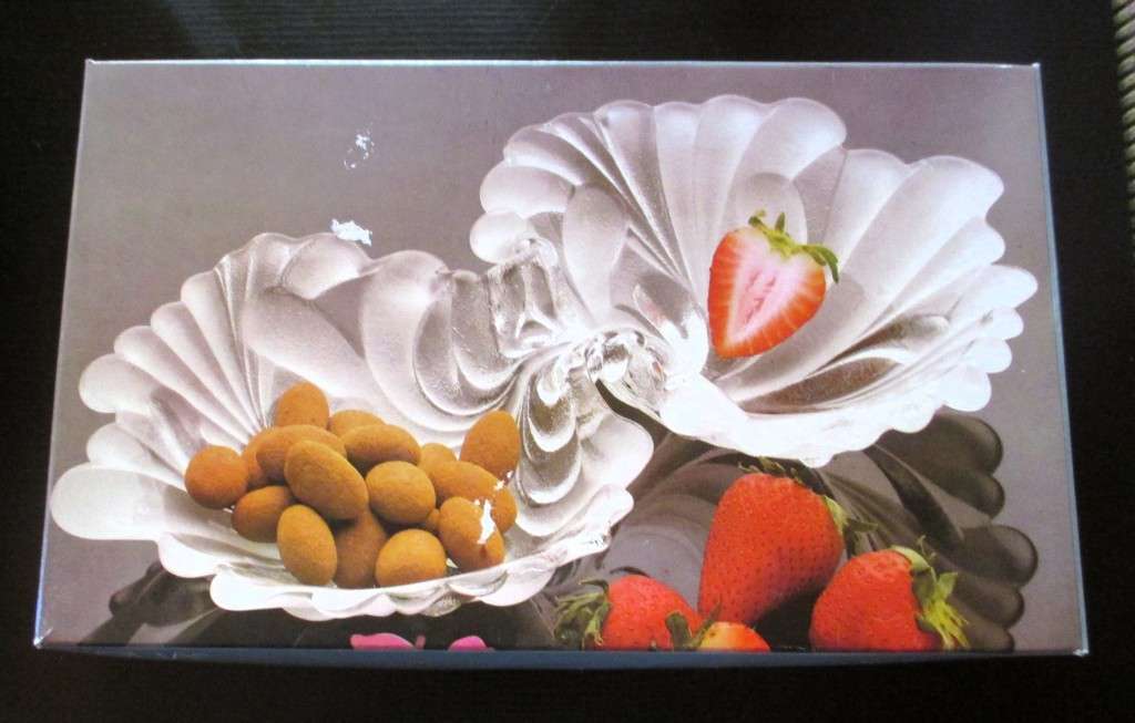 Walther Glass - Hors d`oeuvre set - art deco style double leaf tray - Crystal Germany.  In Box.