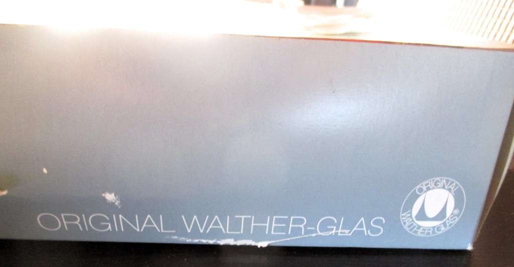 Walther Glass - Hors d`oeuvre set - art deco style double leaf tray - Crystal Germany.  In Box.