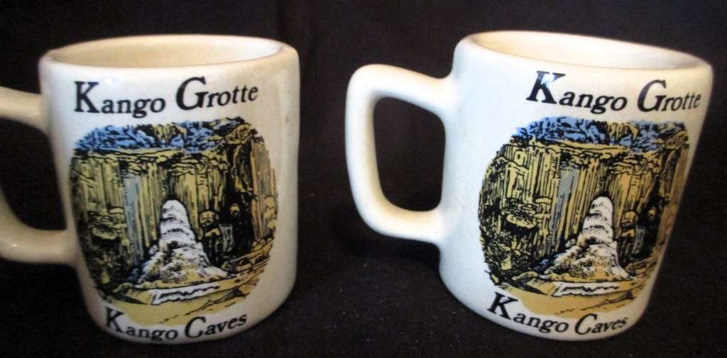 SALE R25 -TWo Small Ceramic Kango Grotte Ceramic Beer tankards. 50mm high.