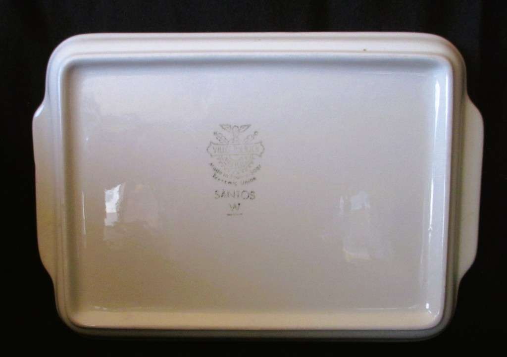 1950`s Villroy and Boch Soft pink Porcelain Toast tray. Marked Santos. 180x135mm