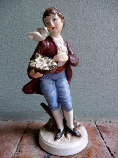 Boy Figurine K K Crown China Japan