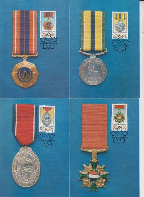 Set of four Postcards. Military Decorations - Medal 1984.