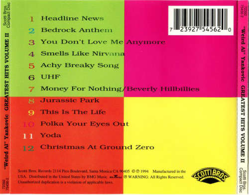 `Weird Al` Yankovic - Greatest Hits Volume II (CD)