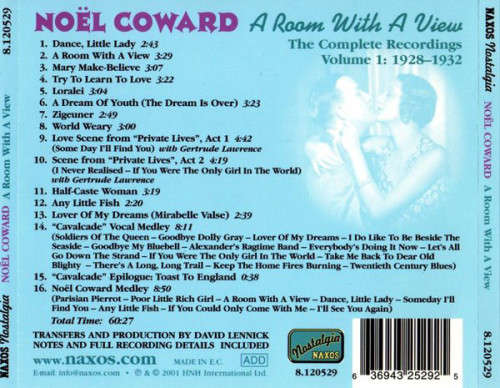 Noël Coward - A Room With A View The Complete Recordings Volume 1: 1928-1932 (CD)