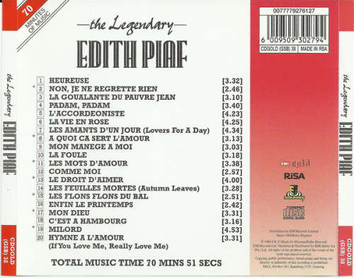 Edith Piaf - The Legendary Edith Piaf (CD)