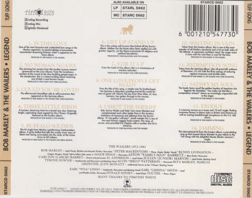 Bob Marley and The Wailers - Legend - The Best Of Bob Marley And The Wailers (CD)