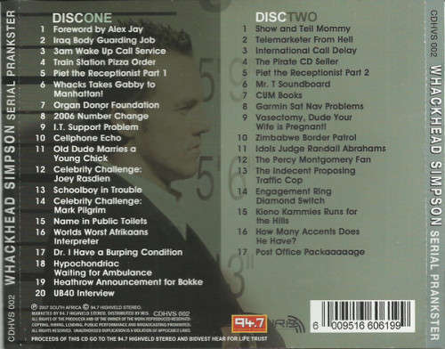 Whackhead Simpson - Serial Prankster (Double CD)