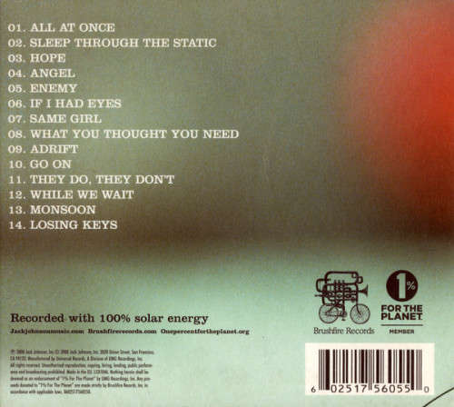 Jack Johnson - Sleep Through The Static (CD Card case)