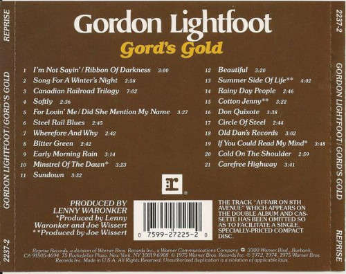 Gordon Lightfoot - Gord`s Gold (CD)