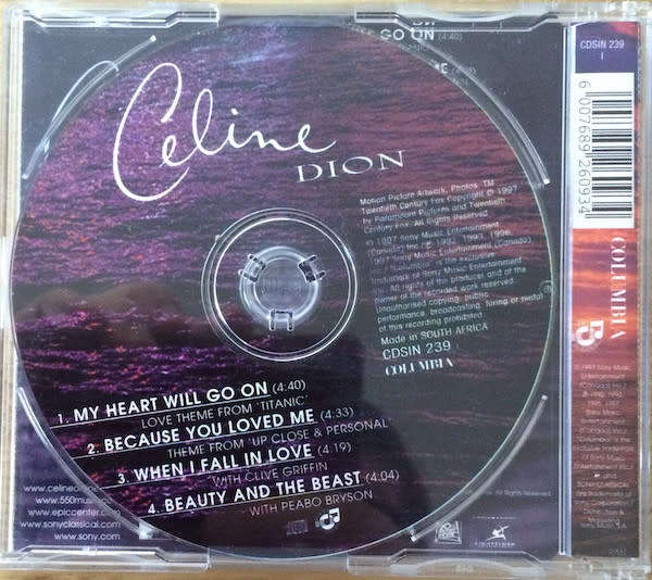 Celine Dion - My Heart Will Go On (CD Single)