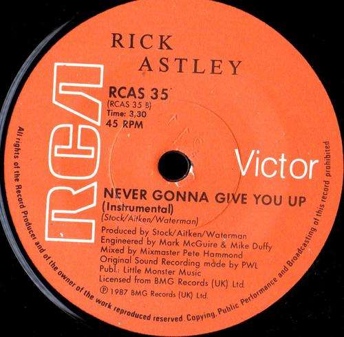Rick Astley - Never Gonna Give You Up (7" Single) Vinyl