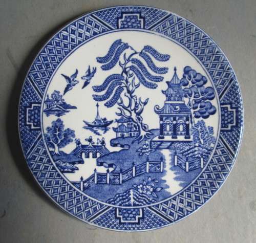 BLUE WILLOW SMALL PLATE 11.5 CM by IRONSTONE, ENGLAND