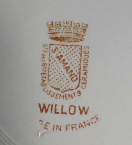 WILLOW PATTERN SOUP PLATE 22 CM by STAMAND, FRANCE