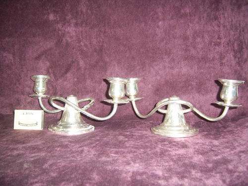STERLING SILVER PAIR OF CANDLELBRA - R1 no Reserve
