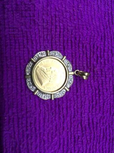 1/10th Krugerand Pendant with small diamonds