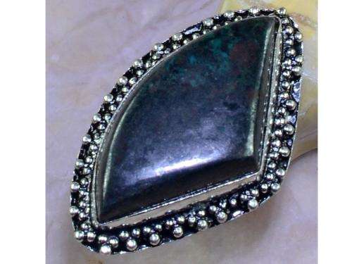 Big Iron Chrysocolla Handcrafted Silver Fashion Ring 8¾