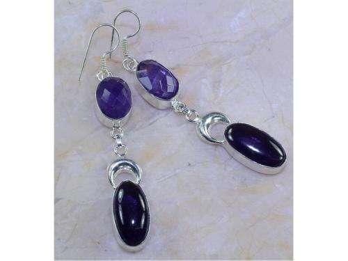 Classy Amethyst Handcrafted Silver Fashion Earrings
