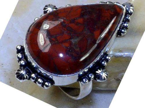 Powerful Red Jasper Handcrafted Silver Fashion Ring Size 6