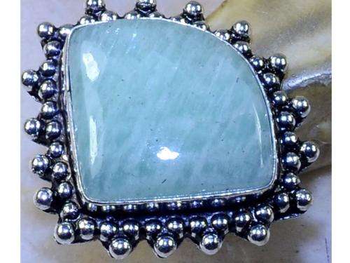 Amazing Amazonite Handcrafted Silver Fashion Ring Size 6