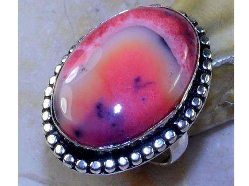 Amazing Dyed Dentritic Opal Handcrafted Silver Fashion Ring Size 6.25