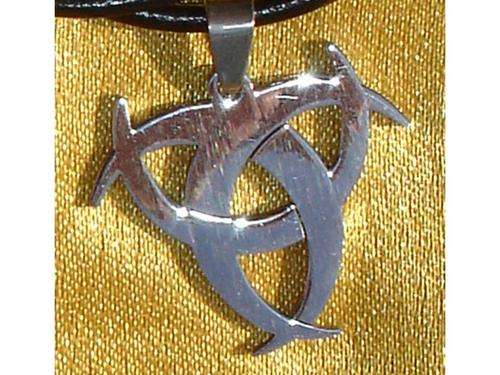 Triple Moon Goddess Symbol Stainless Steel Laser cut Pendant Necklace