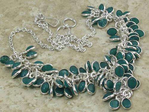 Fun  & Bouncy Chalcedony Handcrafted Silver Necklace