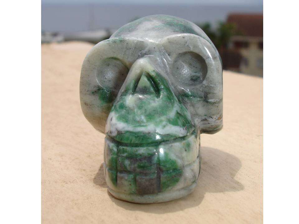 Lucky Jade Carved Crystal Skull