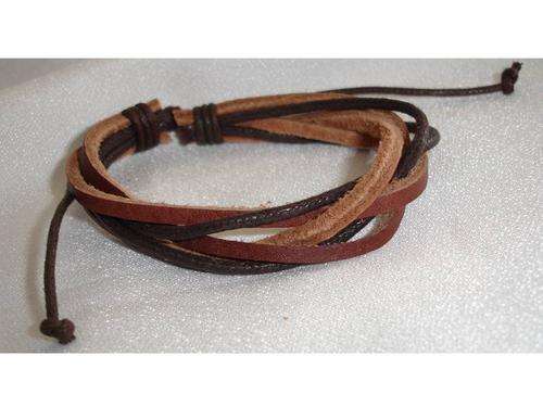 NewTribal-Ethnic-Surfer-Handcraft-Unisex Leather and Hemp Cuff Bracelet