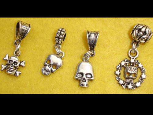 Halloween Scary Skulls Charms For European Style Charm Bracelet or Necklace