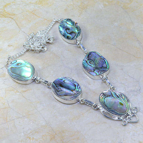 Beautiful Abalone Shell Handcrafted Silver Fashion Necklace